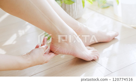Women who are concerned about dry heels and calluses Women who are concerned about dry heels and calluses 120774516