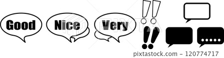 Business illustration material: Comment speech bubbles with sticky notes, messages, and exclamation marks Business illustration material: Comment speech bubbles with sticky notes, messages, and exclamation marks 120774717