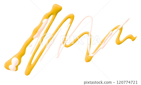 Yellow watercolor drop zigzag isolated on white background. Yellow watercolor drop zigzag isolated on white background. 120774721