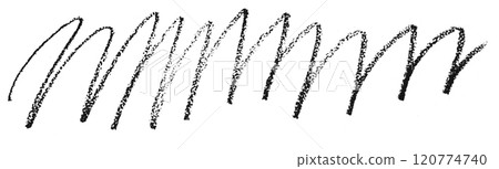 Black and gray pencil strokes isolated on a white background. 120774740