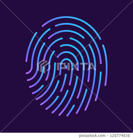 簡單設計數位指紋圖示-用於指紋認證註冊和解鎖的圖像材料 120774838