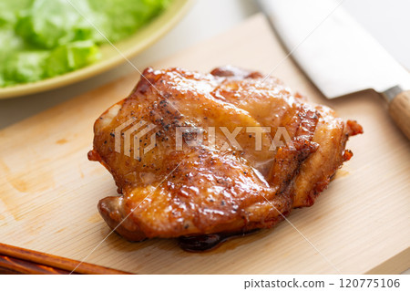 Teriyaki chicken steak made from chicken thighs 120775106