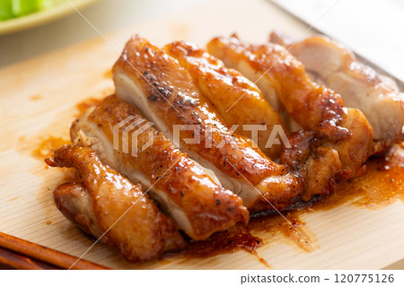 Teriyaki chicken steak made from chicken thighs 120775126