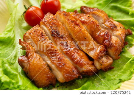 Teriyaki chicken steak made from chicken thighs 120775241