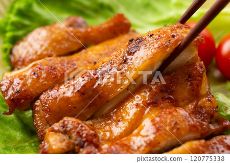 Teriyaki chicken steak made from chicken thighs 120775338