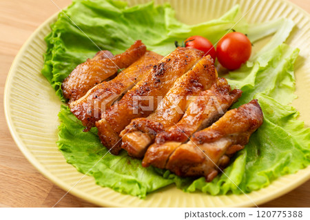 Teriyaki chicken steak made from chicken thighs 120775388