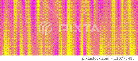 Pixel pattern background with bitmap game texture. Dotted dither vector pink and yellow gradient bg. Retro striped digital wallpaper. Abstract geometric noisy screen tone. 120775493