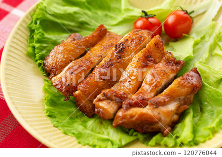 Teriyaki chicken steak made from chicken thighs 120776044