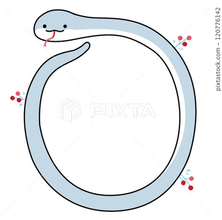 Circular frame snake illustration material 120776142