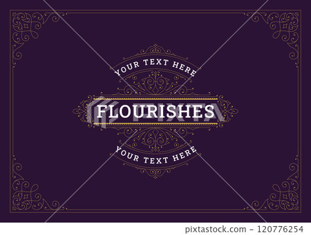 Luxury elegant classical floral motif ornament golden greeting card design template vector 120776254