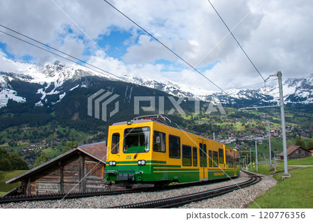 From the village of Grindelwald, Wengernalpbahn, Grindelwald, Switzerland From the village of Grindelwald, Wengernalpbahn, Grindelwald, Switzerland 120776356