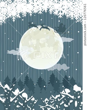 白雪皚皚的森林，飛翔的聖誕老人 120776561