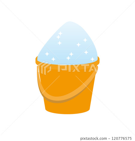 Snow in a yellow bucket Snow in a yellow bucket 120776575