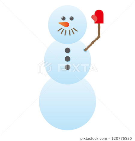 揮手的西式三層雪人插畫 120776580