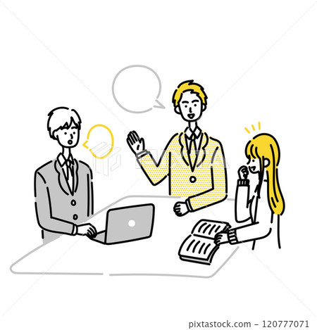Illustration material of business person to have a meeting Illustration material of business person to have a meeting 120777071