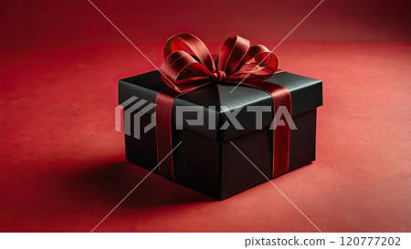 Luxury black gift box with ribbon 120777202
