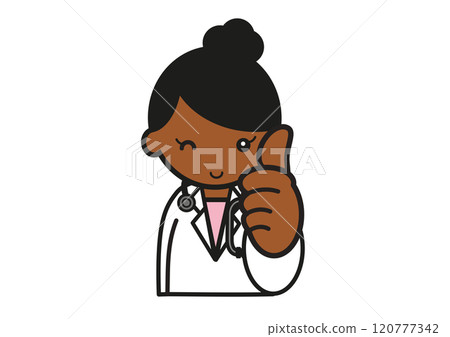 年輕黑人女醫生擺好姿勢 120777342