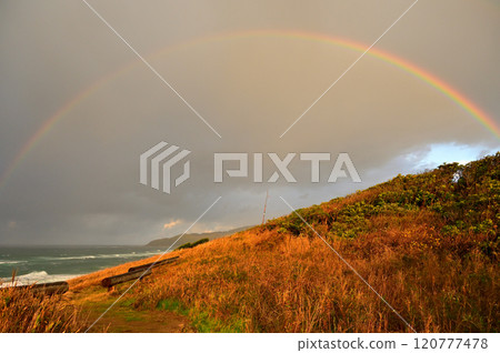 有彩虹的海岸 120777478