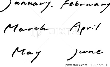 Calendar icon material 12 months handwritten 120777591