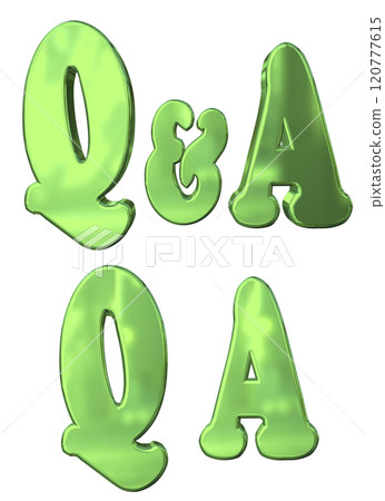 3DCG characters "Q&A sparkling" green, green 120777615