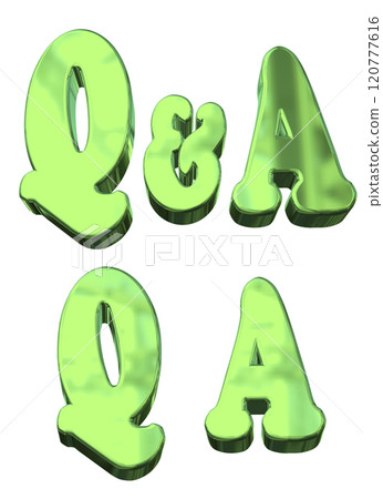 3DCG characters "Q&A sparkling" green, green 120777616