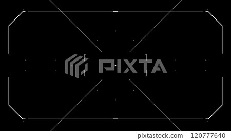 HUD target animation reveal. Cyberpunk aiming. Drone UI HUD target animation reveal. Cyberpunk aiming. Drone UI 120777640