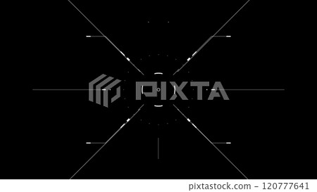HUD target animation reveal. Aiming. Futuristic drone UI HUD target animation reveal. Aiming. Futuristic drone UI 120777641