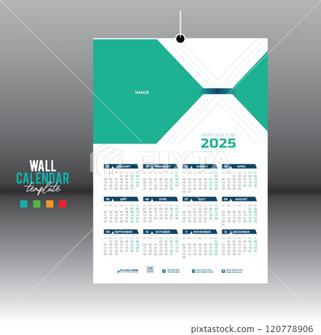 12 month 2025 wall vector calendar design 12 month 2025 wall vector calendar design 120778906