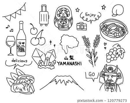 山梨縣手繪插圖集 120779273