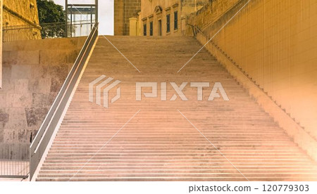 Historic Valletta Street in Malta with Stunning Architecture 120779303