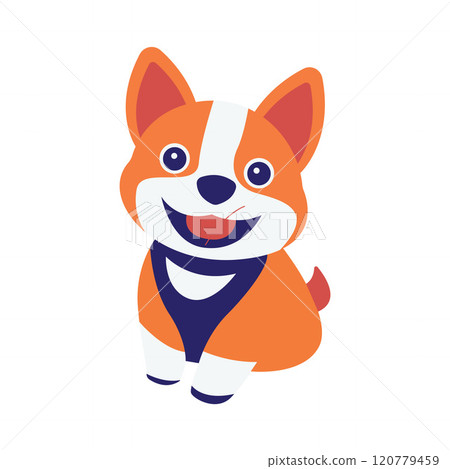 Cute Orange Puppy Dog Animal Cartoon Character with Smile Expression Cute Orange Puppy Dog Animal Cartoon Character with Smile Expression 120779459