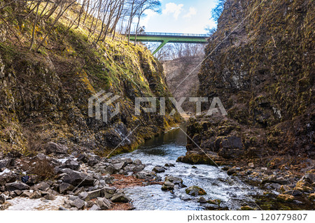 Akiu Falls in winter, Miyagi Prefecture 120779807