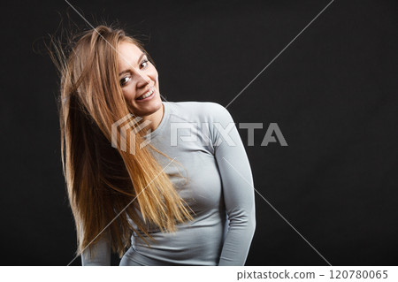 Sport fit woman in thermal clothes. Sport fit woman in thermal clothes. 120780065