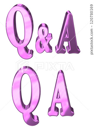 3DCG text "Q&A sparkling" purple, purple, pink 120780169