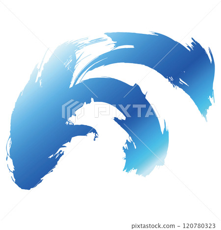 強大的大海、漩渦水、波浪噴霧插畫素材向量 120780323