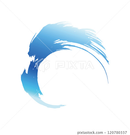 強大的大海、漩渦水、波浪噴霧插畫素材向量 120780337