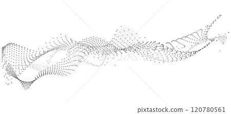 Waves of many lines flowing particles, abstract blend mesh from wavy black dotted stripes, vector curvy dynamic signal Waves of many lines flowing particles, abstract blend mesh from wavy black dotted stripes, vector curvy dynamic signal 120780561