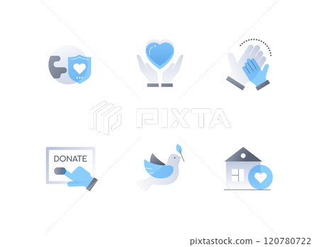 Love and care - flat design style icons set 120780722