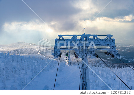 Rime trees of Zao, Yamagata Prefecture 120781252
