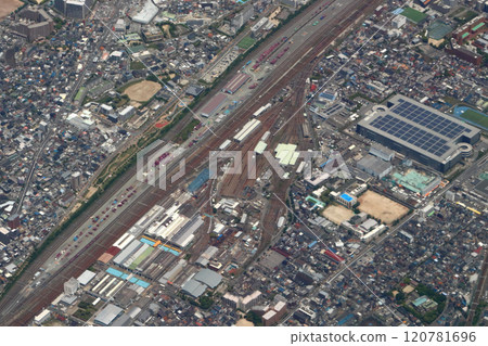 View from the sky: Suita City, Osaka Prefecture (near Suita Freight Terminal Station) 120781696