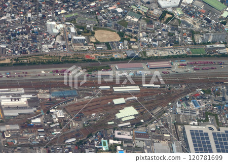 View from the sky: Suita City, Osaka Prefecture (near Suita Freight Terminal Station) 120781699