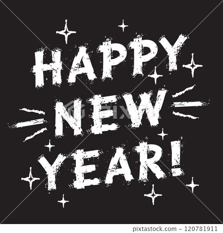 Happy New Year Paint Lettering 120781911