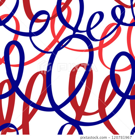 New Year and Christmas seamless vector pattern with serpentine on a white background New Year and Christmas seamless vector pattern with serpentine on a white background 120781967