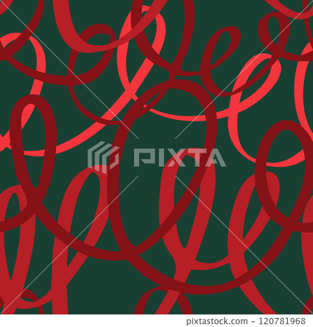 New Year and Christmas seamless vector pattern with serpentine on a green background 120781968