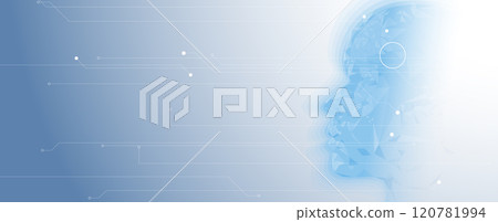 Abstract Artificial Intelligence concept with human face profile 120781994