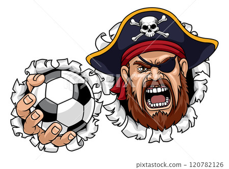 Pirate Soccer Football Ball Sports Team Mascot Man Pirate Soccer Football Ball Sports Team Mascot Man 120782126