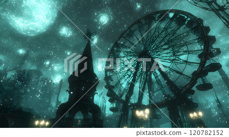 星空下閃閃發光的摩天輪 120782152