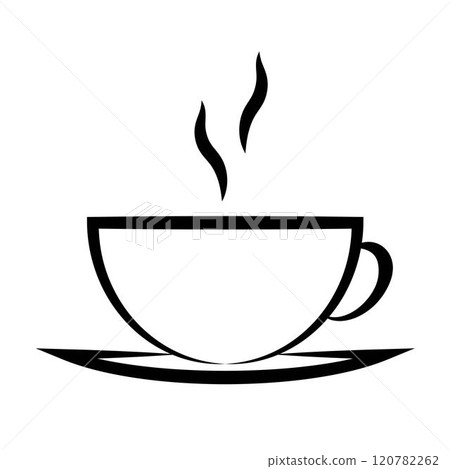 A cup of coffee or tea logo A cup of tea line icon A cup of coffee or tea logo A cup of tea line icon 120782262