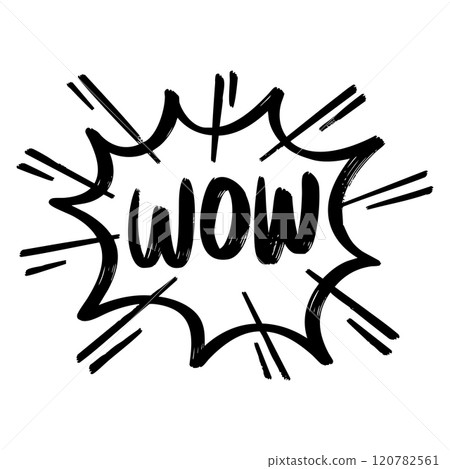 Doodle sketch style of comic speech bubbles with text wow hand drawn illustration for concept design. 120782561