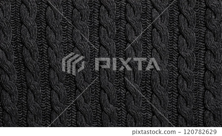 Black knit fabric texture background 120782629